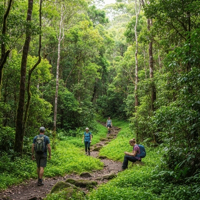 Hikers enjoying the lush rainforest trails of Macquarie Pass National Park